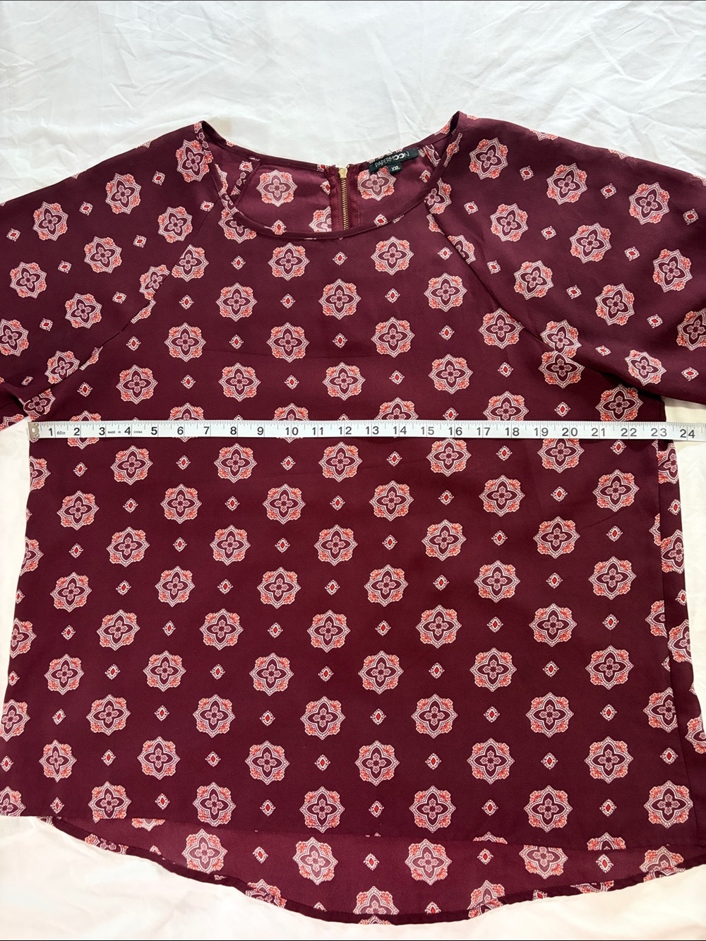 Papermoon Burgundy Floral Medallion Blouse - Picture 7 of 11